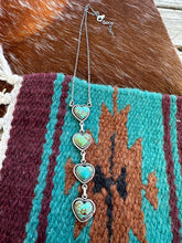 Load image into Gallery viewer, BEAUTIFUL HANDMADE STERLING SILVER &amp; NUMBER 8 TURQUOISE DROP HEART NECKLACE
