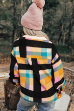 Load image into Gallery viewer, Plaid Print Pocketed Half Button Collared Sweatshirt
