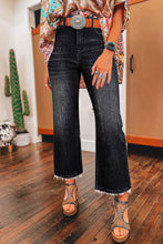 Load image into Gallery viewer, Mineral Wash Raw Hem High Waist Flared Jeans
