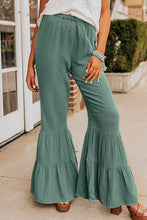 Load image into Gallery viewer, Textured High Waist Ruffled Bell Bottom Pants
