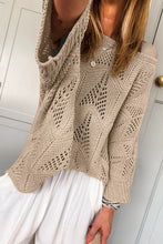 Load image into Gallery viewer, Hollow Out Knit 7/8 Sleeve Casual Sweater
