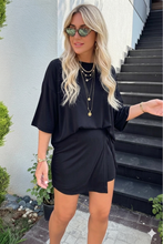 Load image into Gallery viewer, Solid Color Oversize Tee Tie Wrap Mini Skort 2pcs Set
