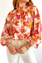 Load image into Gallery viewer, Floral Print Long Puff Sleeve Blouse
