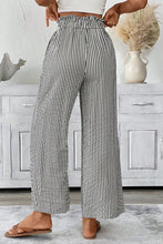 Load image into Gallery viewer, Small INSTOCK Stripe Tied High Waist Loose Straight Casual Pants
