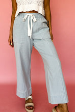 Load image into Gallery viewer, Stripe Mid Rise Drawstring Waist Jeans
