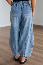 Load image into Gallery viewer, Patch Pocket Drawstring Paperbag Waist Barrel Jeans
