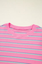 Load image into Gallery viewer, Stripe Textured Knit Round Neck Long Sleeve Top
