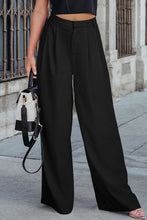 Load image into Gallery viewer, Black Pleated Elegant Wide Leg Pants
