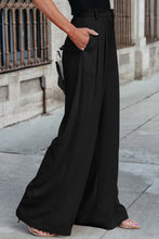 Load image into Gallery viewer, Black Pleated Elegant Wide Leg Pants
