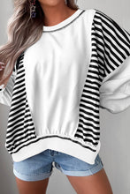 Load image into Gallery viewer, Stripe Colorblock Patchwork Contrast Stitching Oversize Sweatshirt
