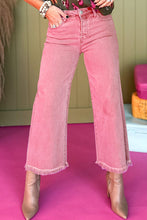 Load image into Gallery viewer, Acid Washed High Rise Cropped Wide Leg Jeans
