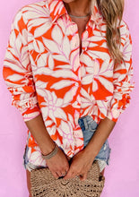 Load image into Gallery viewer, Orange Botanical Pocket Button Up Shirt
