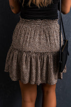 Load image into Gallery viewer, Leopard Drawstring Frilly Short Skirt
