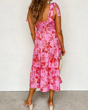 Load image into Gallery viewer, Tie Shoulder Straps Tiered Floral Dress
