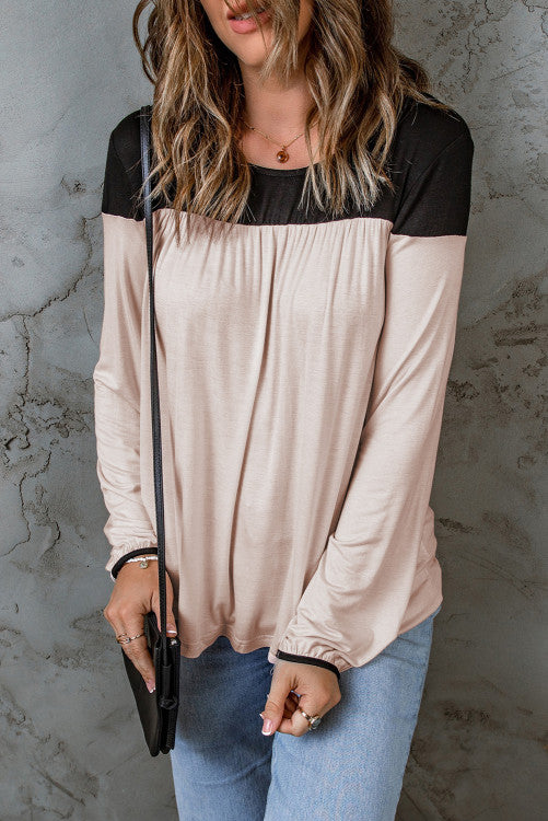 Long Sleeve Color Block Tunic Top