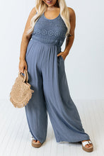Load image into Gallery viewer, Tie Back Crochet Tank Casual Plus Size Jumpsuit
