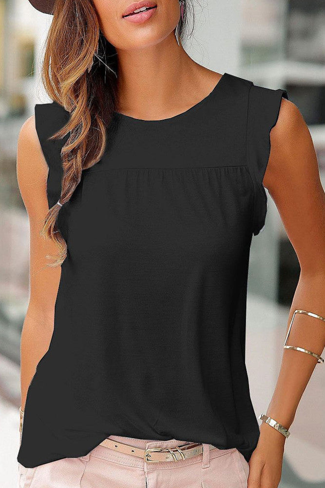 Ruffled Sleeveless Top