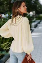 Load image into Gallery viewer, Lace Textured Balloon Sleeve Blouse
