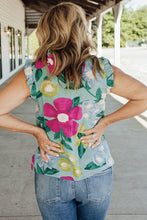 Load image into Gallery viewer, Floral Print Ruffle Trim Tank Top
