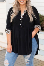 Load image into Gallery viewer, Plus Size Leopard Babydoll Top
