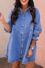 Load image into Gallery viewer, Long Sleeve Denim Mini Dress
