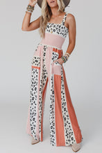 Load image into Gallery viewer, Leopard Color Block Mix Print Pocketed Jumpsuit
