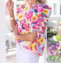 Load image into Gallery viewer, Puff Sleeve Floral Blouse
