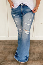 Load image into Gallery viewer, Plus Size Distressed Flare Jeans
