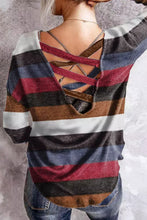 Load image into Gallery viewer, Striped Crisscross Back Long Sleeve Top
