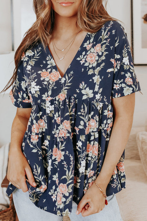 Floral Tiered Babydoll Top