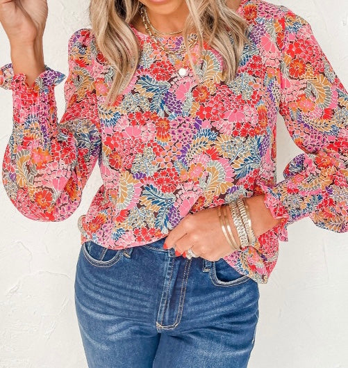 Puff Sleeve Floral Blouse