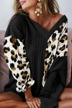 Load image into Gallery viewer, Asymmetric Leopard Patchwork Sweater
