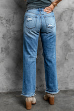 Load image into Gallery viewer, Distressed Hollow-out Boyfriend Jeans
