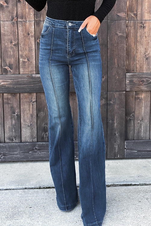 Wide Leg Denim Trouser