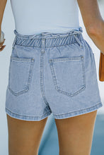 Load image into Gallery viewer, Paper bag Waist Washed Denim Shorts
