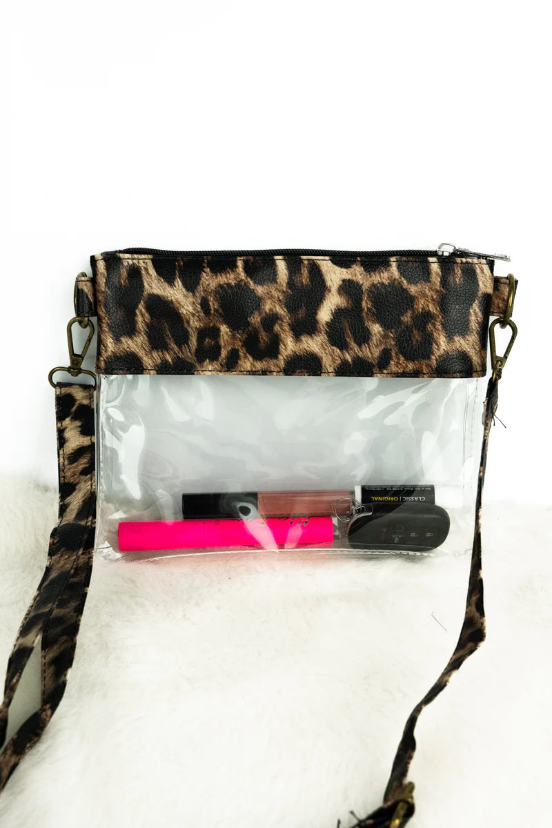 LOMBARD LEOPARD CLEAR CROSSBODY