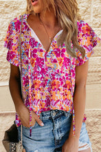 Load image into Gallery viewer, Flutter Sleeve Floral Print Top
