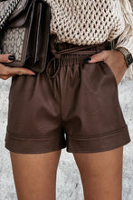 Load image into Gallery viewer, Faux Leather Belted High Waist Shorts
