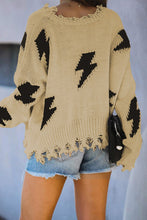 Load image into Gallery viewer, Distressed lightning Bolt Sweater
