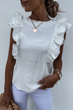 Load image into Gallery viewer, White Ruffled Tie up Sleeveless Top
