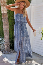 Load image into Gallery viewer, Boho Print Tassel Tie Maxi Tube Top Dress
