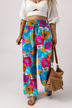 Load image into Gallery viewer, Floral Print Drawstring Wide Waistband Pants
