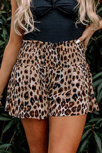 Load image into Gallery viewer, Leopard Print Smocked Waistband High Waist Casual Shorts
