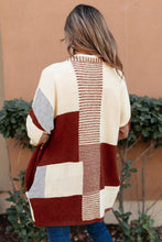 Load image into Gallery viewer, Chunky Block Pattern Knit Open Front Cardigan
