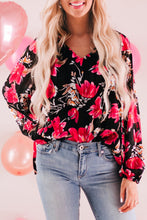 Load image into Gallery viewer, Ruffled Collar Floral Blouse
