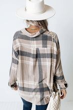 Load image into Gallery viewer, High Low Brushed Plaid Oversize Shirt
