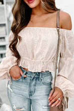 Load image into Gallery viewer, Off The Shoulder Eyelet Crop Top
