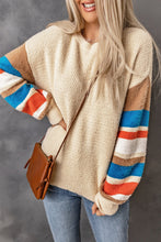 Load image into Gallery viewer, Lantern Sleeve Striped Color Block Sweater
