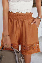 Load image into Gallery viewer, Smocked Waist Crochet Hem Casual Loose Shorts
