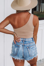 Load image into Gallery viewer, One Shoulder Side Tie Sleeveless Crop Top

